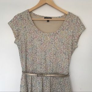 As U Wish Cream Sequin Skater Dress